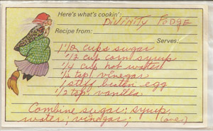 divinity fudge recipe card